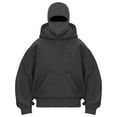 thumbnail image 1 of idosla Balaclava Ninja Zipper Hoodie With Built In Balaclava,Double Hooded Jacket Hoodie With Mask,Winter Hoodies (Dark Gray, L), 1 of 6