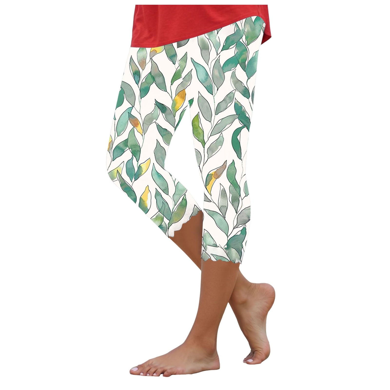 idosla Capri Leggings for Women Tummy Control Knee Length Cropped