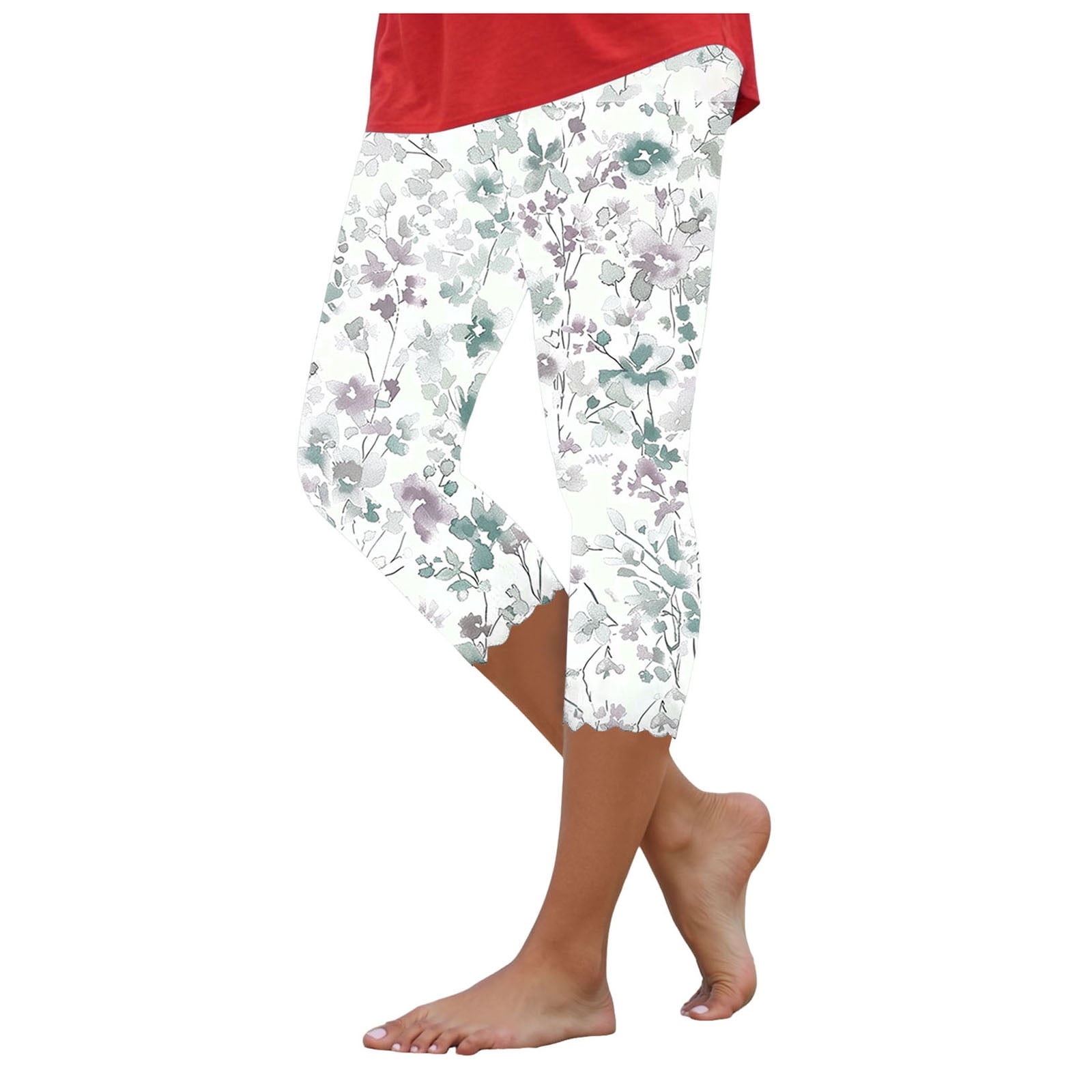 idosla Capri Leggings for Women Tummy Control Knee Length Cropped