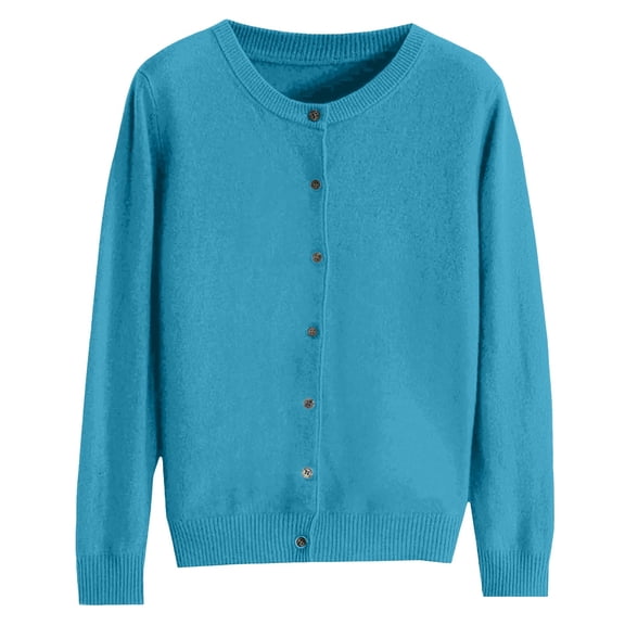 idosla Cardigan Sweaters for Women Button Down Open Lightweight Plus Size Cardigans 2025 Fall Winter Clothing (Light Blue, 3XL)
