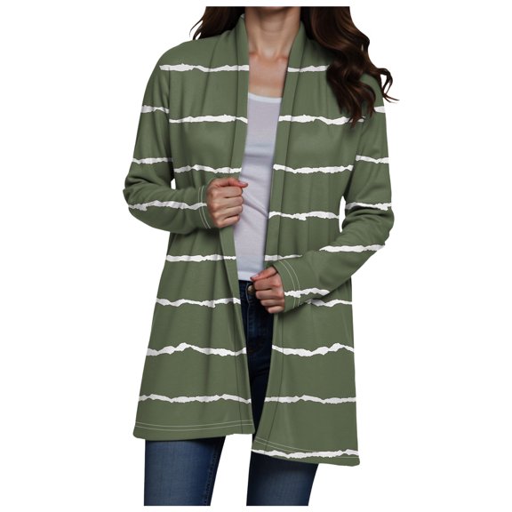 idosla Cardigan Sweaters for Women Casual Open Front Light Cardigan Draped Soft Slim Fit Long Sleeve Tops Fall Fashion 2025 (Green, M)