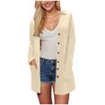 thumbnail image 1 of idosla Cardigan Sweaters for Women Trendy Fall 2025 Long Sleeve Button Down Oversized Knit Sweater Outerwear (Beige, XL), 1 of 9