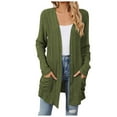 thumbnail image 1 of idosla Cardigan for Women Lightweight Long Sleeve Open Front Cardigans with Pockets (Army Green, XL), 1 of 7
