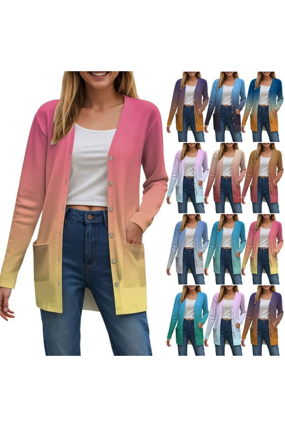 Cardigans for Women Lightweight Trendy Long Sleeve Dressy Open Front Thin Long Cardigan Flowy Floral Jackets (Light Blue, XXL)