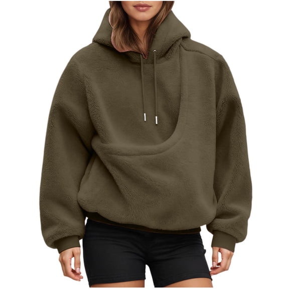 idosla Cat Dog Pouch Hoodie for women fleece Pet Carrier kangaroo pouch sweatshirts with Large Pocket Pullover sharpa warm Shirt (Army Green, M)