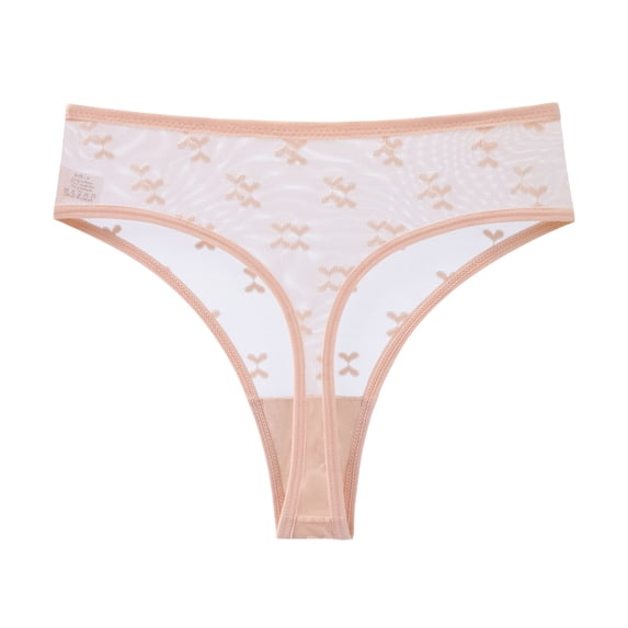 idosla Cheeky Underwear Women Lace No Show Bikini Soft Breathe Seamless Panties (Light Yellow, L)