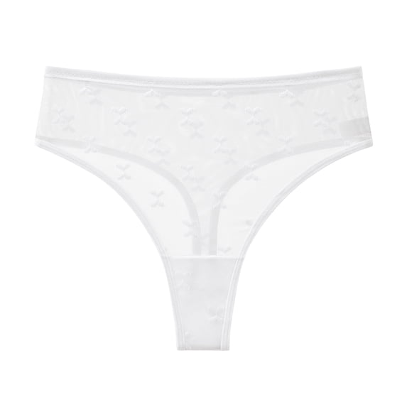 idosla Cheeky Underwear Women Lace No Show Bikini Soft Breathe Seamless Panties (White, XL)