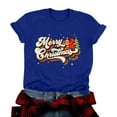 thumbnail image 1 of idosla Christmas Shirts Women Christmas Tree T Shirt: Merry Christmas Vacation Tees Xmas Tops (Blue, L), 1 of 8
