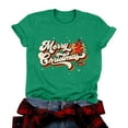 thumbnail image 1 of idosla Christmas Shirts Women Christmas Tree T Shirt: Merry Christmas Vacation Tees Xmas Tops (Green, S), 1 of 8