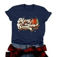 thumbnail image 1 of idosla Christmas Shirts Women Christmas Tree T Shirt: Merry Christmas Vacation Tees Xmas Tops (Navy, XXL), 1 of 8