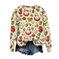 thumbnail image 1 of idosla Christmas Sweatshirt for Women 2025 Vintage Crewneck Xmas Tops Funny Graphic Tees Long Sleeve Holiday Outfits (Light Yellow, L), 1 of 8