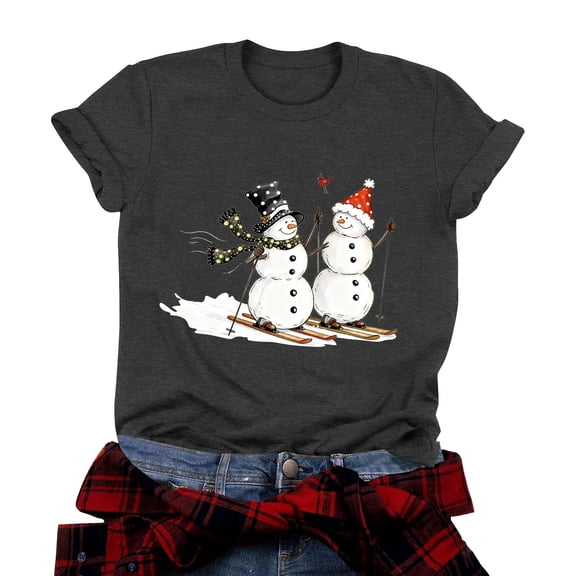 idosla Christmas Trees Shirt for Women Merry Christmas Tshirt Xmas Holiday Tee Tops (Dark Gray, 3XL)
