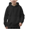 thumbnail image 1 of idosla Girl Boy Oversized Hoodies Fleece Pullover Sweatshirts Kids Fashion Casual Outfits Fall Winter Clothes (Black, 3-4 Years), 1 of 9