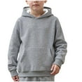 thumbnail image 1 of idosla Girl Boy Oversized Hoodies Fleece Pullover Sweatshirts Kids Fashion Casual Outfits Fall Winter Clothes (Grey, 5-6 Years), 1 of 9