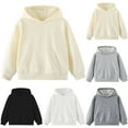 thumbnail image 1 of idosla Girl Boy Oversized Hoodies Fleece Pullover Sweatshirts Kids Fashion Casual Outfits Fall Winter Clothes (White, 10-11 Years), 1 of 9