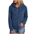 thumbnail image 1 of idosla Hoodie for Women Tie Dye Sweatshirt Button Down Tops Casual Long Sleeve Oversize Pullover (Blue, XXL), 1 of 6
