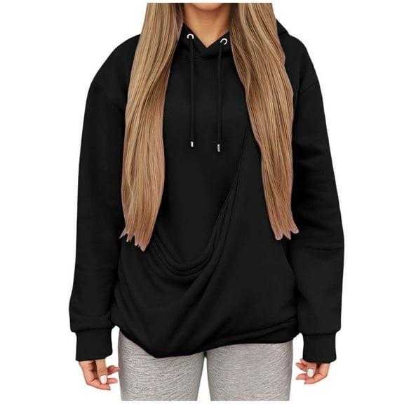 idosla Hoodies for Women Sweatshirt Dog Cat Hoodie with Pouch Kangaroo Pocket Carrying Petcare Hoody Winter Clothes (Black, L)