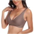 thumbnail image 1 of idosla Jelly Wireless Bras Women Push Up Plunge Seamless T-Shirt Bras No Underwire Supportive Full Coverage Bralettes (Grey, 4XL), 1 of 4