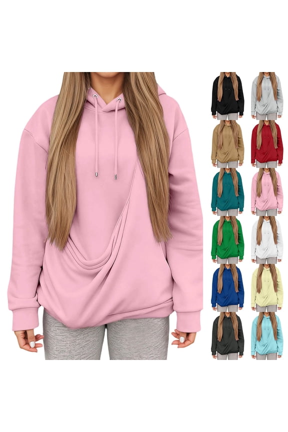 Kangaroo Pouch Hoodie for Women Oversized Dog Pouch Sweatshirts Pet Carrier Pullover Animal Holder Long Sleeve Tops (Khaki, M)