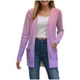 thumbnail image 1 of idosla Long Cardigans for Women Open Front Lightweight Tie Dye Trendy Cardigans Long Sleeve Button Up Cardigan with Pocket (Light Purple, XXL), 1 of 8