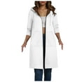 thumbnail image 1 of idosla Long Hoodies for Women Zip Up Double Zipper Fleece Jacket Tunic Sweatshirts Fall Winter Fashion Clothes (White, XXL), 1 of 7