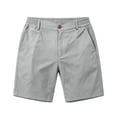 thumbnail image 1 of idosla Men's Cotton Chino Shorts Casual Elastic Waist Drawstring 7 Inch Summer Beach Golf Shorts with Pockets (Light Gray, M), 1 of 7