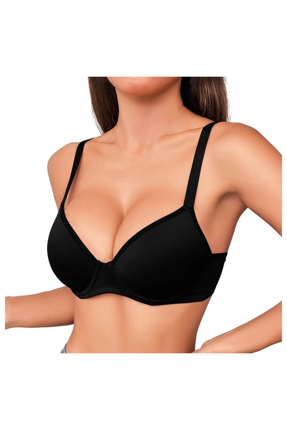 Minimizer Bras Women Full Coverage Underwire Unlined Mesh Plus Size Convertible Bra Big Busted (Black, 75C)