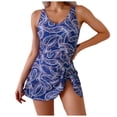 thumbnail image 1 of idosla One Piece Swim Dress Swimsuits for Women Tummy Control Swimdress Skirt Bathing Suit (Navy, S), 1 of 6