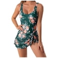 thumbnail image 1 of idosla One Piece Swimdress Swimsuits for Women Tummy Control Swim Dresses Skirt Bathing Suit (Dark Green, XS), 1 of 5
