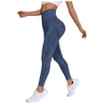 thumbnail image 1 of idosla Resistance Band Leggings for Women, Seamless High Waist Shaping Pants for Yoga Gym Workout (Blue, M), 1 of 4