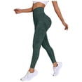 thumbnail image 1 of idosla Resistance Band Leggings for Women, Seamless High Waist Shaping Pants for Yoga Gym Workout (Green, S), 1 of 4
