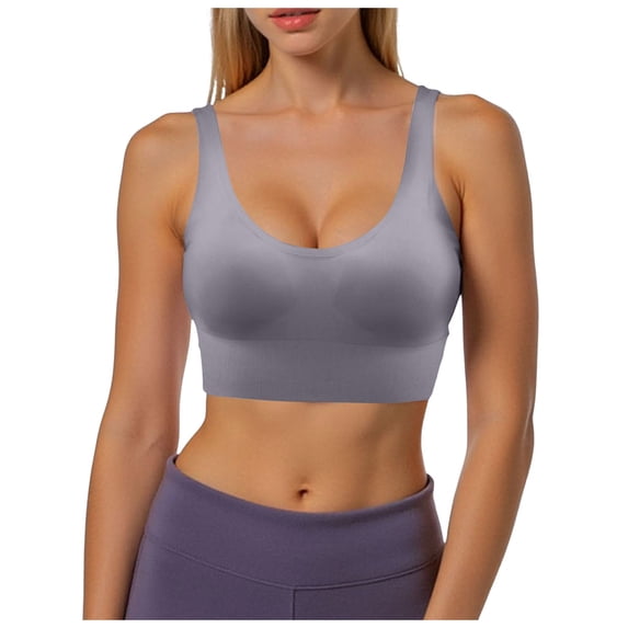 idosla Sports Bra for Women High Support, High Impact Sports Bra Adjustable Supportive Wireless Gym & Yoga (Grey, S)