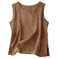 thumbnail image 1 of idosla Tank Tops Women Comfy Summer Sleeveless Crewneck Gauze Shirts Casual Blouse Cami Crop Tops (Coffee, XL), 1 of 6