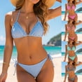 thumbnail image 1 of idosla Textured Halter Bikini for Women 2 Piece Triangle Bikini Sets Sexy High Cut Bathing Suit Side Tie Swimsuits (Mint Green, S), 1 of 9