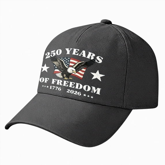 idosla USA 250th Anniversary Cap - Hat Baseball Cap for Men Women, Eagle Patriotic American Flag for Independence Day (Black, One Size)