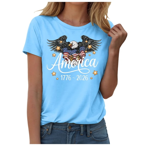 idosla We The People 250 Years of Freedom - 250Th Anniversary USA Shirt America Shirt Patriotic Flag 1776-2026 Tshirt, S-3XL (Sky Blue, XL)