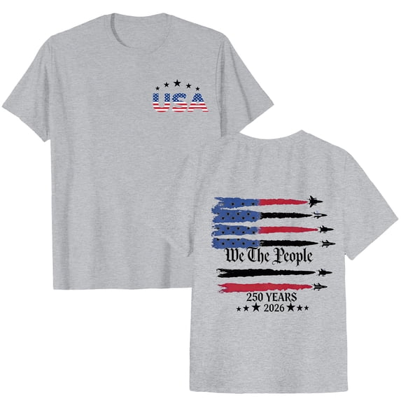 idosla Women 250Th Anniversary Tshirt 1776-2026 Patriotic American Tops (Grey, XL)