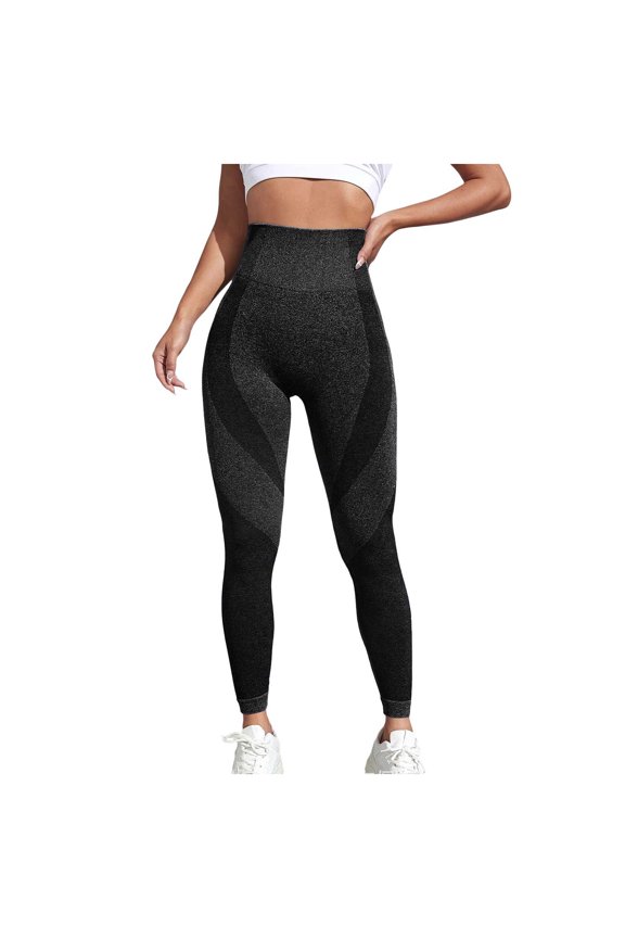 Women Seamless Leggings Smile Contour High Waist Workout Gym Yoga Pants (Dark Gray, L)