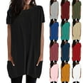 thumbnail image 1 of idosla Women's Casual Summer Short Sleeve T Shirt Dress Nightgown Crew Neck Loose Solid Color Basic Dresses with Pockets (Grey, XXL), 1 of 6