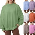 thumbnail image 1 of idosla Women's Crew Neck Sweatshirt Oversized Pullover Casual Fleece Long Sleeve Loose Fit Top Shirt Fashion 2025 Fall Clothes (Sky Blue, S), 1 of 4