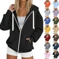 thumbnail image 1 of idosla Women's Full Zip Up Hoodie Long Sleeve Hooded Sweatshirts Pockets Jacket Coat for Women (Yellow, XL), 1 of 4