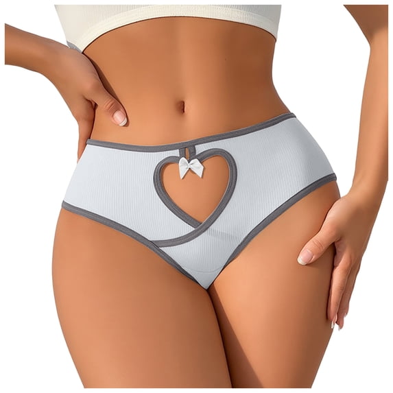 idosla Women's Heart Cutout Panties Heart Out Lace Funny Bikini Panties Underwear Women Lifting Sexy Cheeky (Light Blue, M)