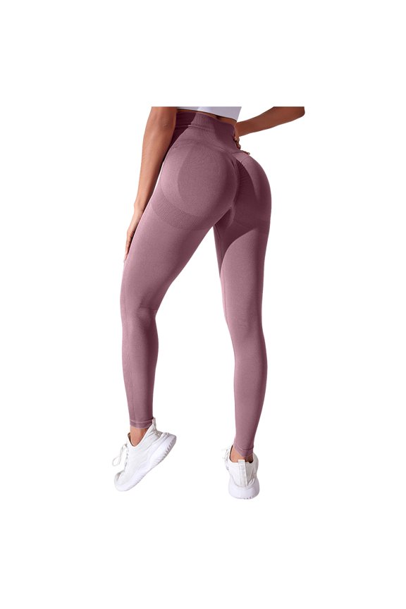 Women's High Waist Workout Seamless Scrunch Booty Leggings Butt Lift Gym Fitness Girl Sport Active Yoga Pants (Light Purple, XL)