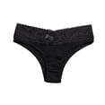 thumbnail image 1 of idosla Women's Lace Panties Mid Rise Soft Smooth Breathable Brief Underwear (Black, M), 1 of 3