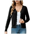 thumbnail image 1 of idosla Women's Long Sleeve V-Neck Button Down Cardigan Knit Shrugs Sweater (Black, M), 1 of 9
