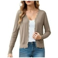 thumbnail image 1 of idosla Women's Long Sleeve V-Neck Button Down Cardigan Knit Shrugs Sweater (Khaki, XL), 1 of 9