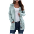 thumbnail image 1 of idosla Women's Open Front Cardigan Sweaters Fall Fashion Button Down Cable Knit Chunky Winter Clothing Outerwear Coats (Light Blue, 3XL), 1 of 4