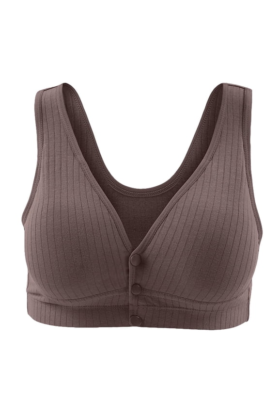 Women's Pure Cotton Spandex Seamless Lounge Bra Nursing Maternity with Front Snap Closure (Purple, 3XL)