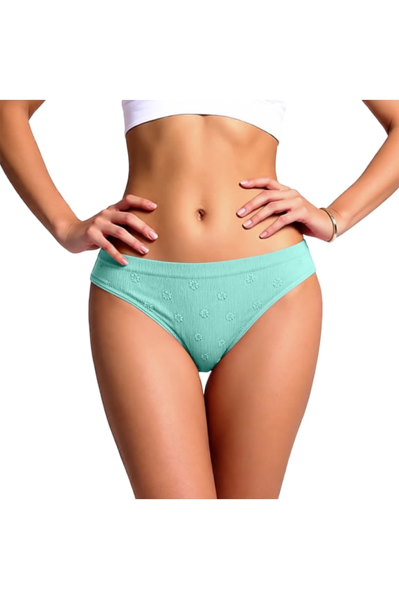 Women’s Sheer Mesh Thong Panties, Low Rise Heart Pattern G-String Underwear, Soft Stretch No Show Thong (Green, S)