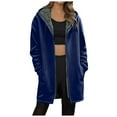 thumbnail image 1 of idosla Women's Zip Up Hoodies Oversized Fleece Long Tunic Y2K Sweatshirts Casual Long Sleeve 2025 Fall Hoodie Jacket Coat (Dark Blue, XXL), 1 of 5